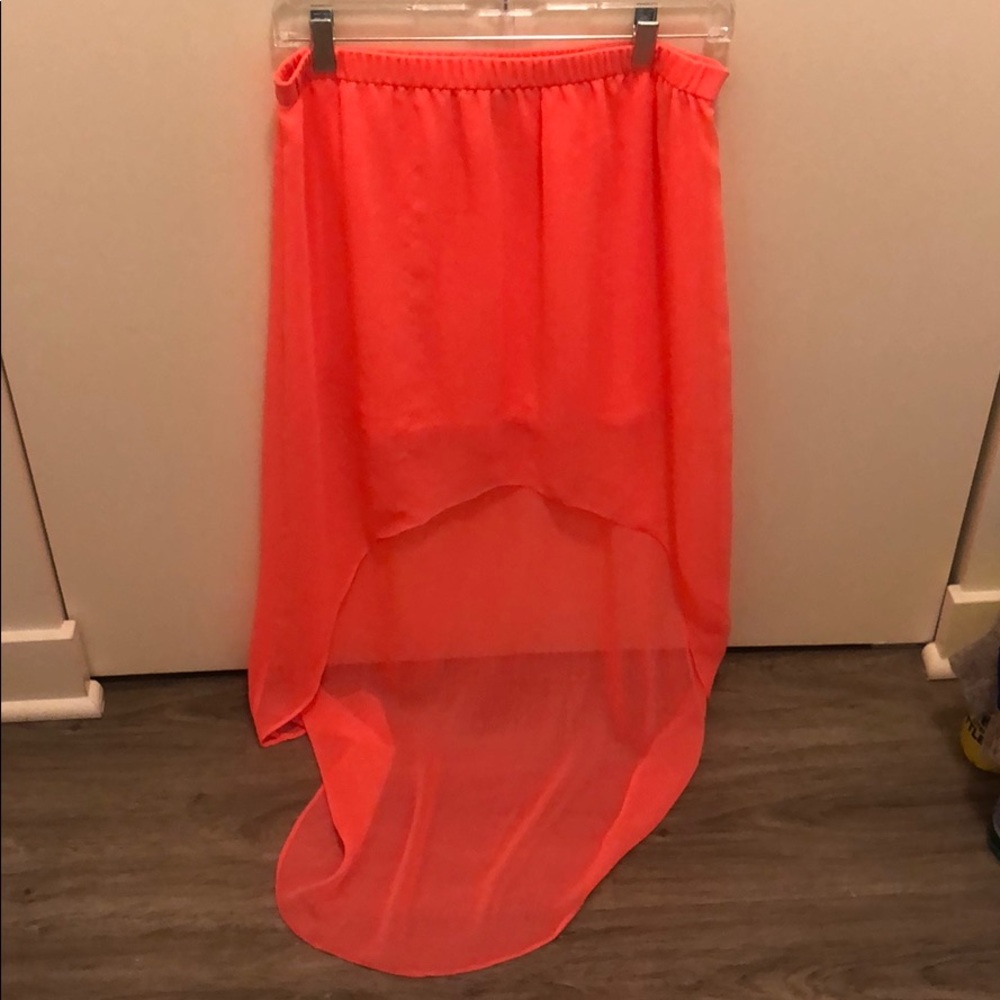 Bright pink skirt